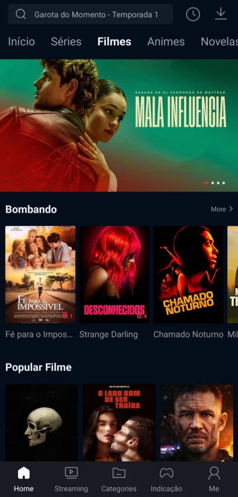 cinema app de filmes